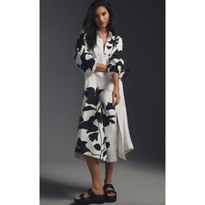 Anthropologie Maeve Jo Faulkner Button-Front Asymmetrical Dress Size XS