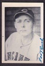 Edd Roush Autographed vintage 3x5 B/W Snap Shot Photo Beckett Authentic