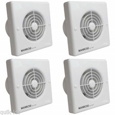 4 x Manrose QF100T "Quiet" Extractor Fans with Timer for 4"/100mm duct