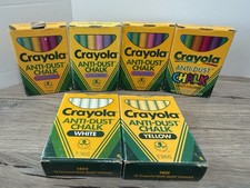 Vintage Crayola Anti-Dust Chalk - White, Yellow Colored - 1988 1997