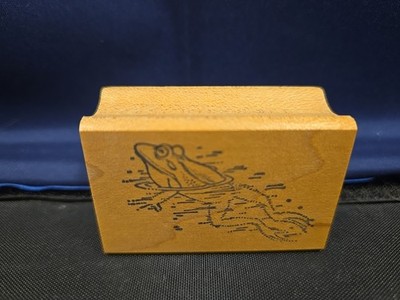 The Stamp Pad Co. E-1474 Swimming Frog Wood Block Rubber Stamp