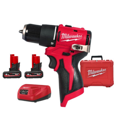 Milwaukee M12 BLPDRC-502C 12V Brushless Bohrhammer Schrauber Akku & Ladegerät...