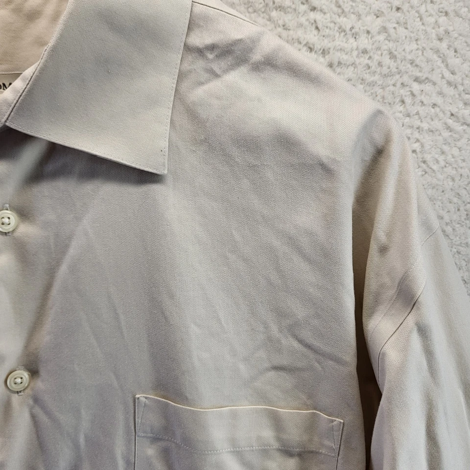 Pronto Uomo Button Up Shirt Mens 17 34/35  Cream Oxford Non-Iron Classic XL - Image 4 of 4
