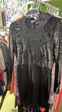 French Connection Black Lace Velvet Dress - Size 10 US