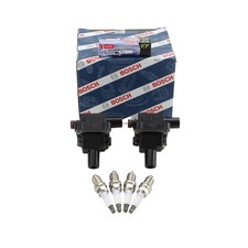 Bosch 2 Ignition Coil Denso 4 Platinum TT Spark Plug Kit For W202 R170 C230 L4