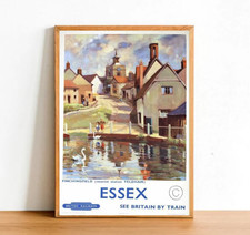 Essex England Retro Poster Print, Vintage County Travel UK Vacation Destination