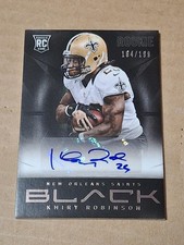 2013 KHIRY ROBINSON PANINI BLACK AUTOGRAPHED AUTO ROOKIE CARD RC /199 NO SAINTS. rookie card picture