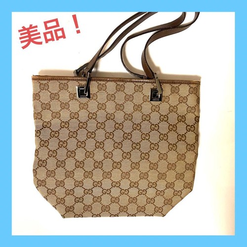Gucci GG Canvas Handbag Used Authentic Leather Vintage