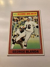 1976 Topps football #1 George Blanda Oakland Raiders - one of the oldest to play