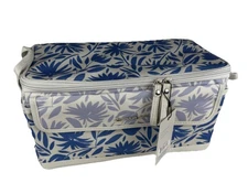 NEW Everything Mary Floral Storage Box Blue Sewing Craft Organizer