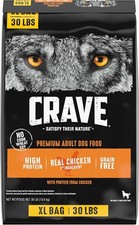 CRAVE Grain Free High Protein Adult Dry Dog Food, Chicken, 30 lb. Bag