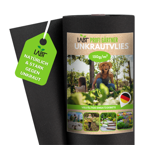 Prime Garden® - Pellicola anti-erbacce per giardino, in tessuto permeabile all'acqua, resistente agli strappi e con elevata stabilizzazione UV (100 g/ m², 3,2 x 50 m = 160 m²