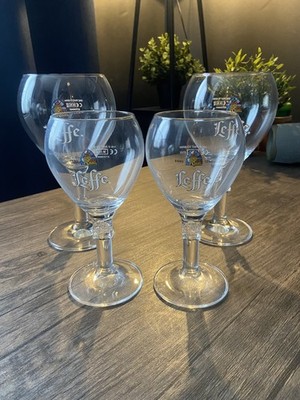 2x Leffe Belgian Beer PINT Glas 20oz +2x Half Pint 33cl - BRANDNEU (SELTEN)