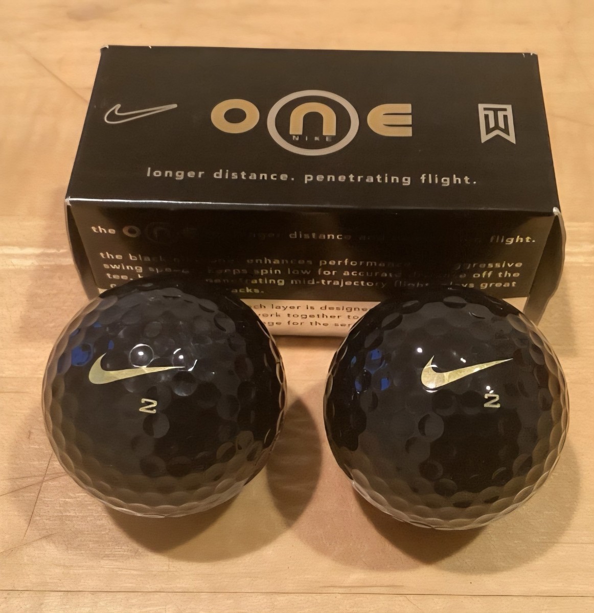 🚨🔥Rare Nike One BLACK Golf Balls 2 Pack Tiger Woods Edition New