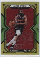 2021 Obsidian Electric Etch Red Yellow & Green Flood 28/99 James Harden #13 7y2