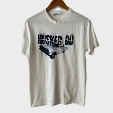 Retro Husker Du band graphic short sleeve white color shirt KV25962