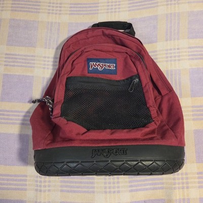 Vintage Jansport 1990s 90s Burgundy Red Backpack Rubber Tire