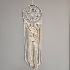White Macrame Dream Catcher Wall Hanging Decor Zen Peace