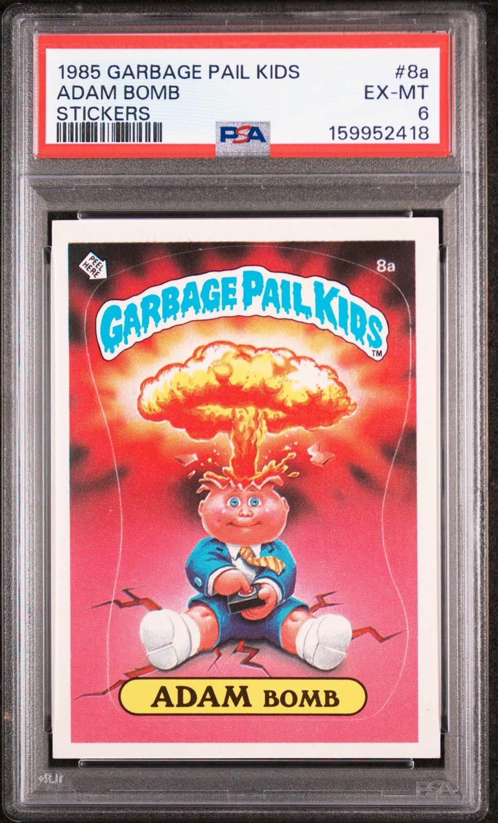 1985 Garbage Pail Kids Adam Bomb #8A Cheaters PSA 6 Series 1 OS1 GPK