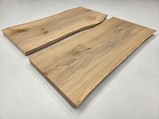 23"-24" Set Of 2 Hard Maple Live Edge Lumber Wood Kiln Dried Board Slab