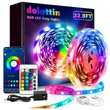 dalattin Led Lights for Bedroom 32.8ft Dalattin 1 Roll Smart RGB Led Strip Li...