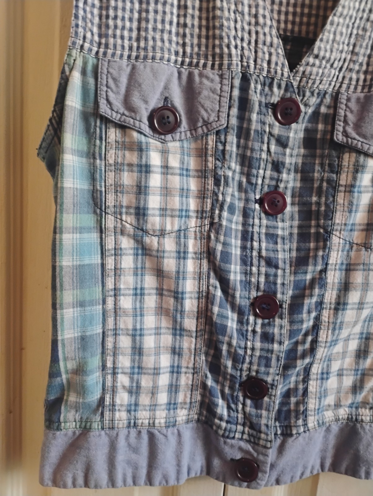 Requirements Vintage Patchwork Plaid Sleeveless B… - image 3