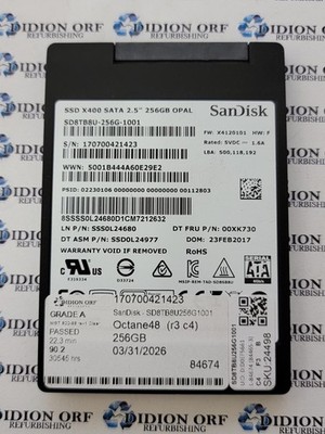 SanDisk X400 256GB,2 5 inch Internal SSD - SD8TB8U-256G-1001 for