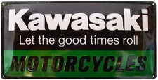 Kawasaki Motorrad Blechschild Nostalgie Blechschild 50 cm NEU  shield