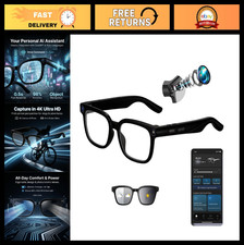Smart Glasses with Camera, 4K HD Video, Real-Time Translation, Bluetooth, Voice