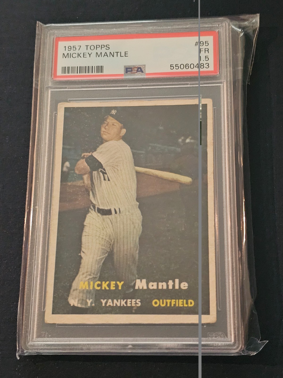 1957 Topps Mickey Mantle #95 PSA 1.5 - New York Yankees view 1