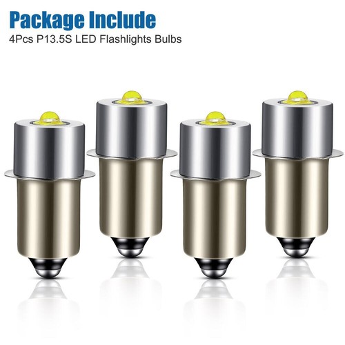 4Pcs P13.5S 3-12V LED Flashlight Bulbs Upgrade Work Lamps for Maglite Cell 3200K - Picture 5 of 10