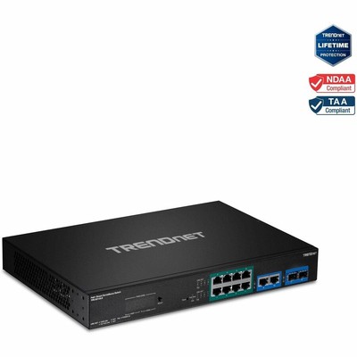 TRENDnet 12-Port Gigabit PoE+ Surveillance Switch with 8 x Gigabit PoE+ Ports