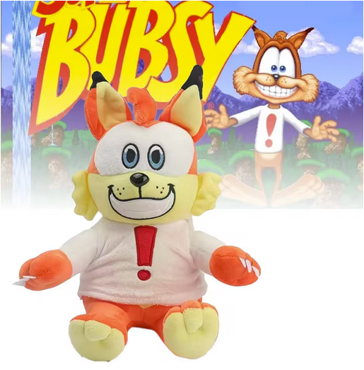 25CM Cute Anime Bubsy Cat Plush Toy Funny Cartoon Orange Cat Fox