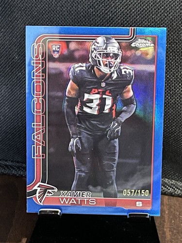 2025 Topps Chrome - Rookies Xavier Watts #393 Blue Refractor /150 (RC)
