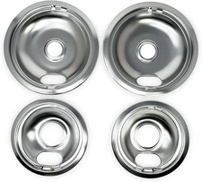 W10278125 Electric Stove Drip Pans, Pack of 4 fits Whirlpool Range