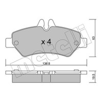Metelli BremsbeläGe Hinten FüR Mercedes-Benz Sprinter 3-T Kasten VW Crafter