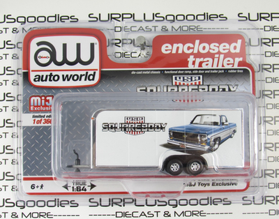 #ad 2021 Squarebody USA Exclusive 1:64 Scale WHITE Car Truck ENCLOSED TRAILER $14.95