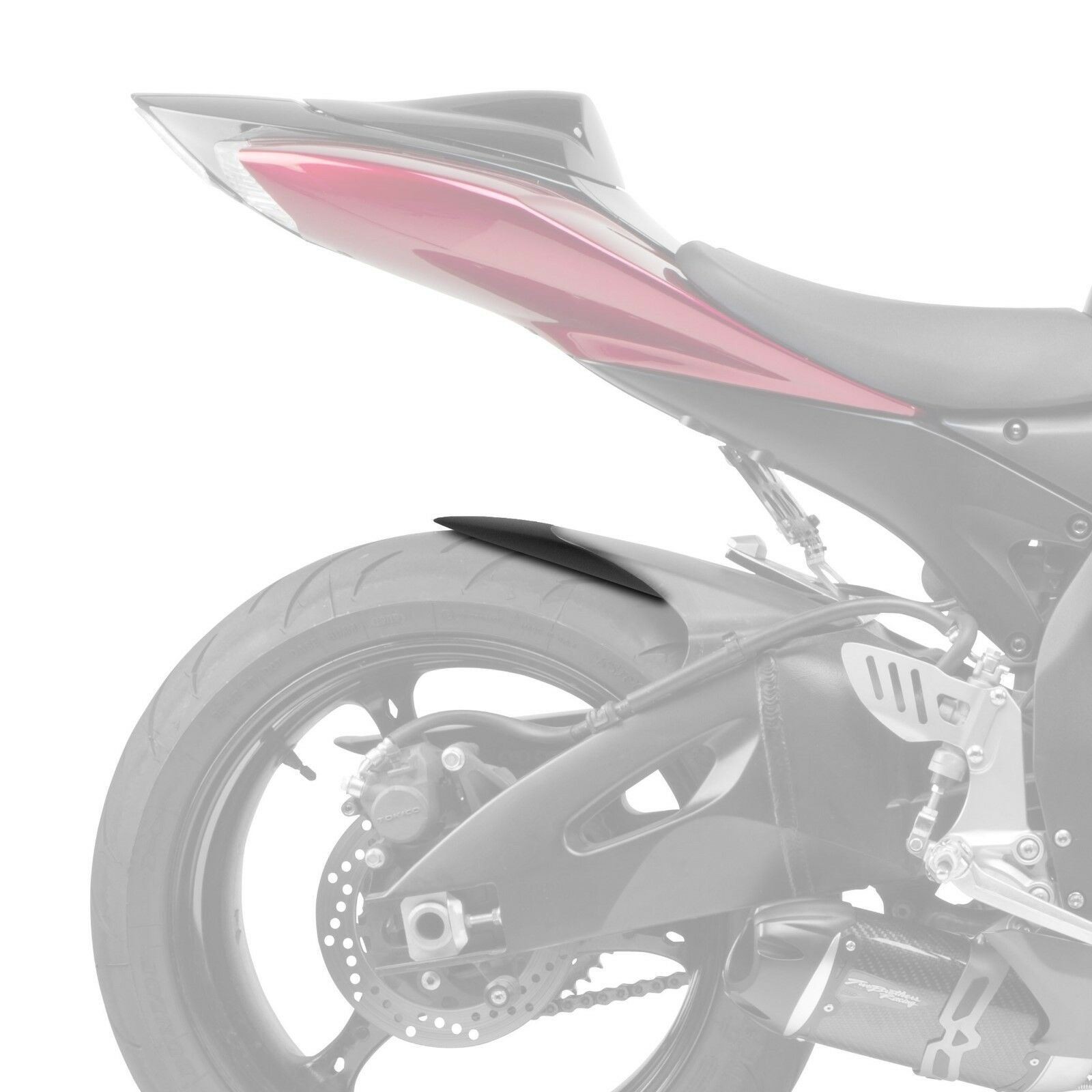Pyramid Hugger Fender Mudguard Extension Black Suzuki GSXR 600 750 2006 - 2007