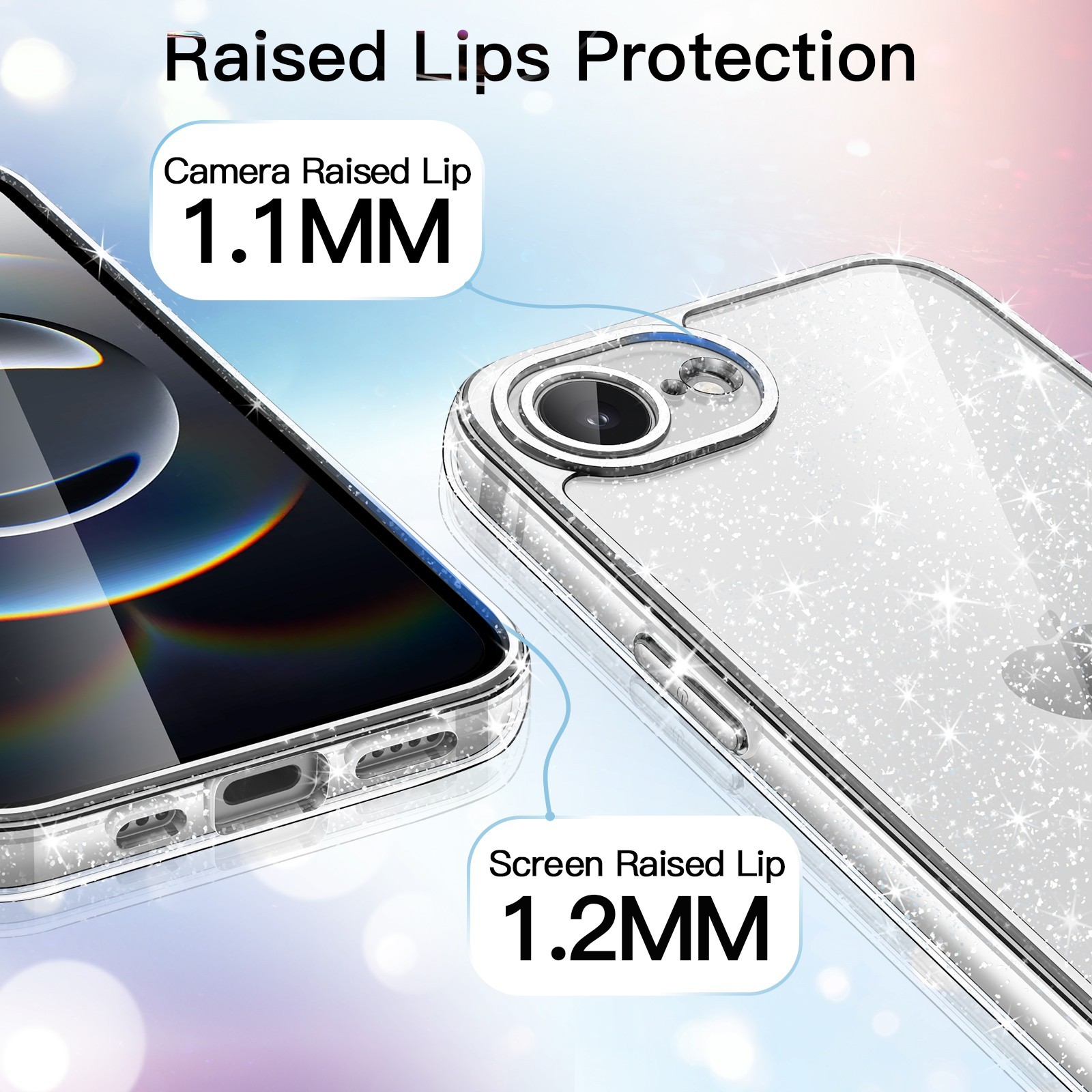 JETech Glitter Case for iPhone 16e 6.1-Inch 2025, Bling Sparkle Phone Cover