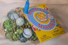 Vintage Imperial Toy Marbles 50 ct. 1 Shooter Mesh Bag 2015 Cat Eyes Swirls New