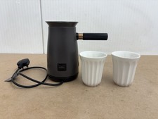 Hotel Chocolat Velvetiser Charcoal Grey & 2 x White Pod cups - USED Excellent