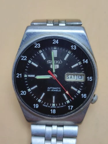 Vintage Seiko 5 Japan 6309 Automatic 17 Jewels Men's Wrist Watch for Parts