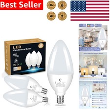 E12 Candelabra LED Bulbs Pack of 3, 60W Equivalent 5W 500 Lumens, 4000K Daylight