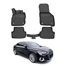 OMAC Gummimatten Fußmatte für Audi A3 8Y 2020-2025 Limo Sportback TPE Schwarz 4x