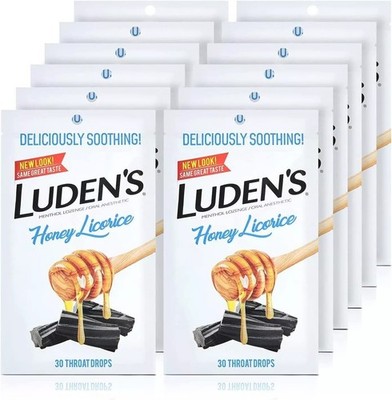 12 Pack Luden's Honey Licorice Throat Drops 30 Ct Total ( 360 Ct ) Fast Shipping