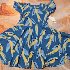 Tea Collection Girls Parrot Tropical Bird Twirl Dress Size 12 NWT