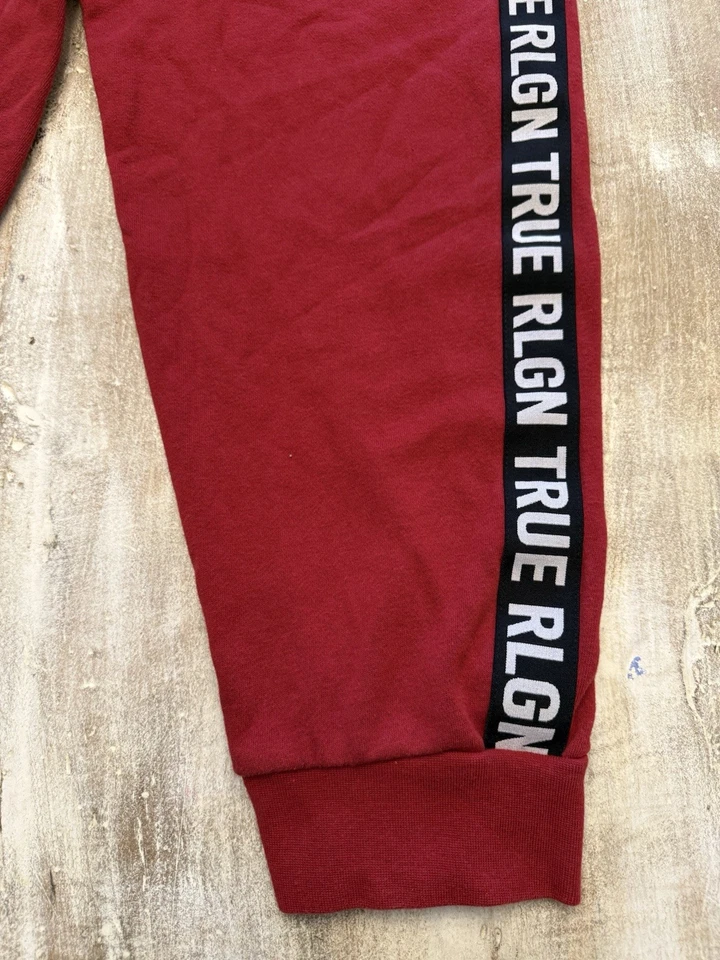 Pantalones deportivos True Religion para hombre XL rojos cónicos joggers polar pista (733) Foto 2 de 4