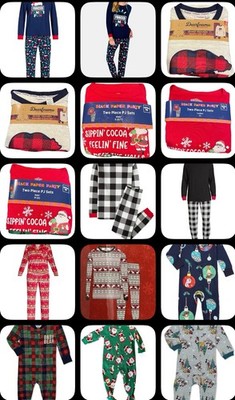 Holiday Family 1 & 2 PiecePJ Disney,  Dearfoams, Black Paper Party, Holiday Time