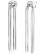 Gold Silver Clip on Earrings Women Long Tassel Clip Eearrings Silver 