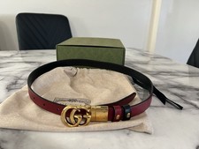 Gucci GG Logo Marmont Reversible Thin Belt
